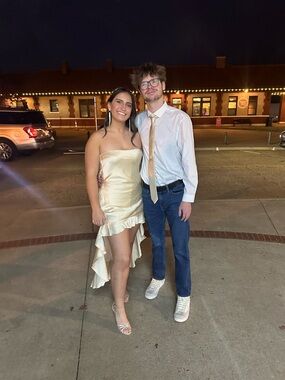 Satin High-Low Prom Dress in Champagne